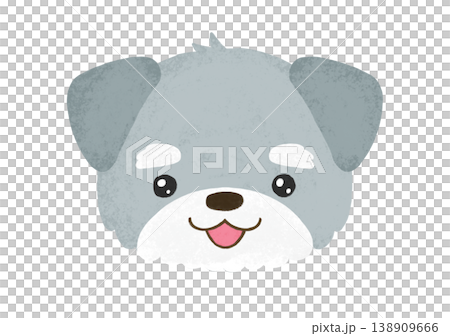かわいい ミニチュアシュナウザー うるうる目 口開け 笑顔 うれしい 表情 イラスト 138909666
