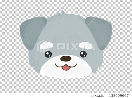 かわいい ミニチュアシュナウザー うるうる目 舌出し 表情 イラスト 138909667