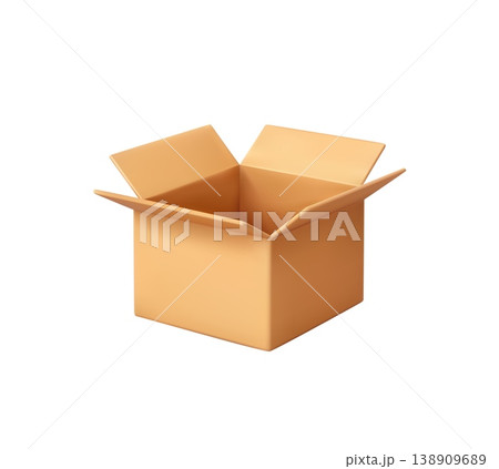 3d Open Cardboard Box 3d Open Cardboard Box 138909689