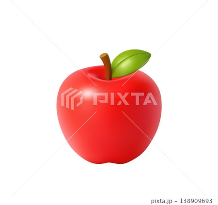 3d Vector Red Apple, Education, Back to school concept 138909693