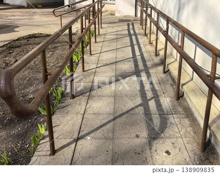 Accessibility Ramp with Handrails Accessibility Ramp with Handrails 138909835