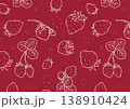 ペン画の苺柄壁紙 138910424
