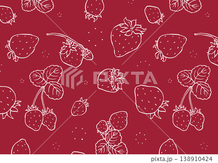 ペン画の苺柄壁紙 138910424