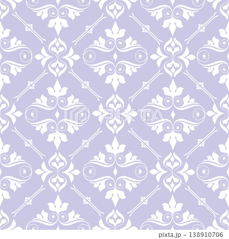 Damask seamless pattern repeating floral ornament featuring elegant Damask seamless pattern repeating floral ornament featuring elegant 138910706