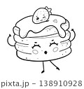 Cute Pancakes Coloring Illustration 138910928