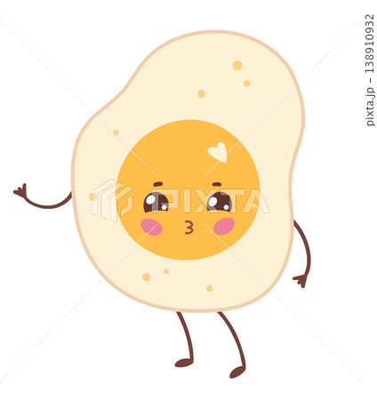 Cute Fried Egg Character Cute Fried Egg Character 138910932