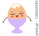 Cute Soft Boiled Egg Character 138910945