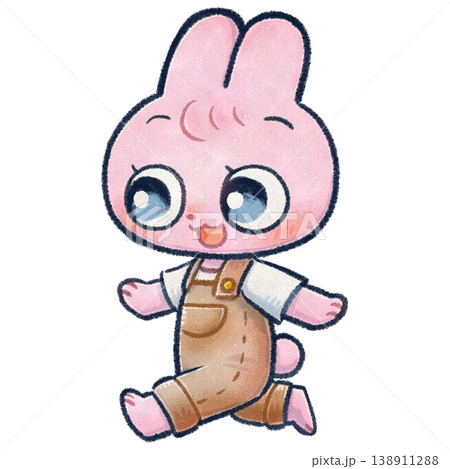 歩くうさぎのデフォルメ全身ラスターイラスト 歩くうさぎのデフォルメ全身ラスターイラスト 138911288
