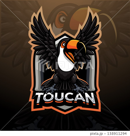 Toucan esport mascot logo design 138911294