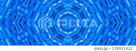 Blue kaleidoscopic background with abstract pattern 138911422