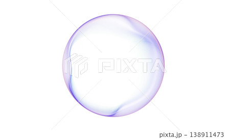 Minimal glass sphere with soft violet blue gradient on light surface, airy abstract composition with smooth premium visual style. 138911473