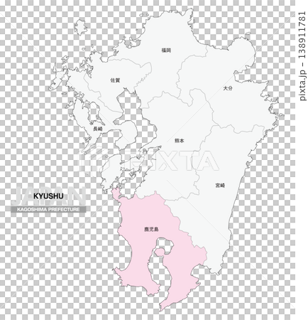 【日本地圖】九州鹿兒島縣位置圖,包括縣名。 【日本地圖】九州鹿兒島縣位置圖,包括縣名。 138911781