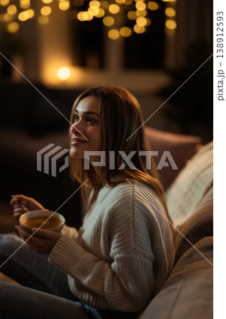 Warm moments in a cozy evening filled with comfort and joy 138912593