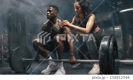 Strength and support blend beautifully in a vibrant gym atmosphere 138912594