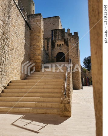 Stone staircase leading to the entrance of the medieval Castellet Castle. Stone staircase leading to the entrance of the medieval Castellet Castle. 138912644