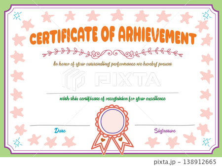 Colorful funny Certificate of Achievement for Outstanding Performance and Excellence Colorful funny Certificate of Achievement for Outstanding Performance and Excellence 138912665