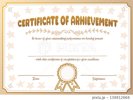 Gold cute Certificate of Achievement for Outstanding Performance and Excellence Gold cute Certificate of Achievement for Outstanding Performance and Excellence 138912668