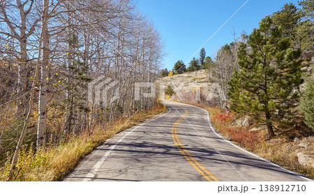 A scenic road in Boulder County, United States. 138912710