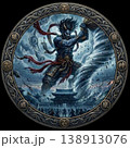 風神（円形構図・和風神話アート） 138913076