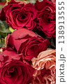 bouquet of roses of different colors for decoration, beautiful freshly cut roses with petals of different colors 138913555