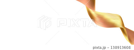 Golden wave corner shape for element with one gold wave curve ribbon. 138913608