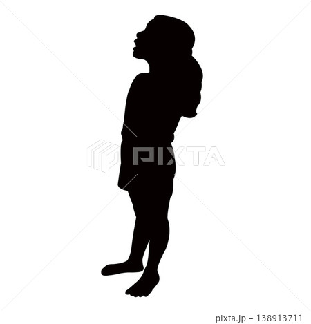 a girl standing body silhouette vector a girl standing body silhouette vector 138913711