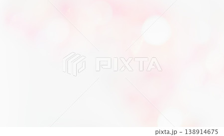 淡いピンク色のふわふわ玉ボケグラデーション背景 138914675