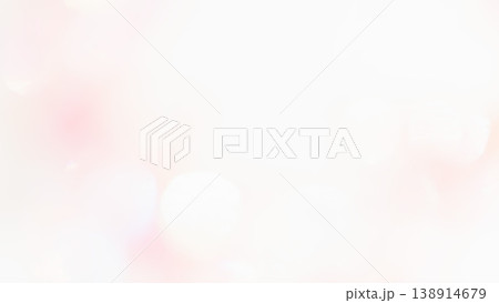 淡いピンク色のふわふわ玉ボケグラデーション背景 138914679