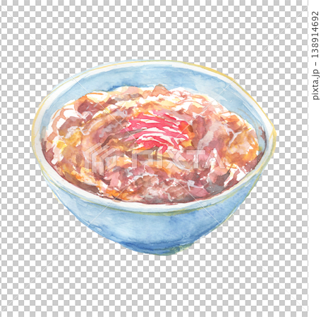 Watercolor illustration of beef bowl Watercolor illustration of beef bowl 138914692