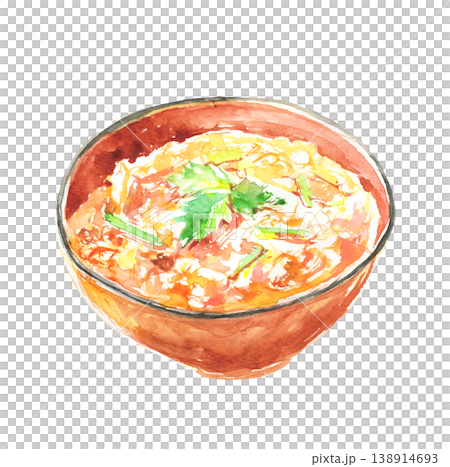 Watercolor illustration of oyakodon 138914693