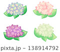 水彩風の紫陽花のイラスト 138914792
