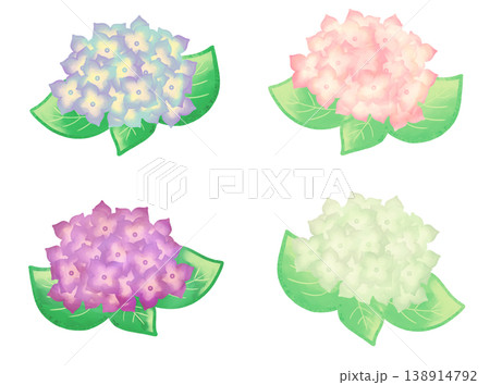 水彩風の紫陽花のイラスト 水彩風の紫陽花のイラスト 138914792