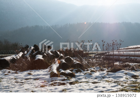 Winter landscape in Southern France 138915072