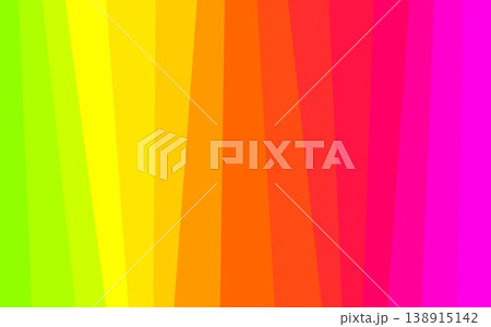 グラデーション　ストライプ　ピンク　オレンジ色　グリーン　イエロー　 138915142