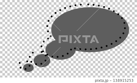 色のついたシンプルな吹き出し（吹き出し外:透明背景） 138915253