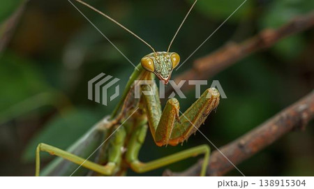カマキリの威嚇ポーズ 138915304