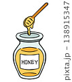 はちみつディッパー付きハニーポットの手描きイラスト 138915347
