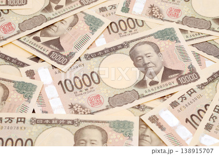 一万円札の背景 一万円札の背景 138915707