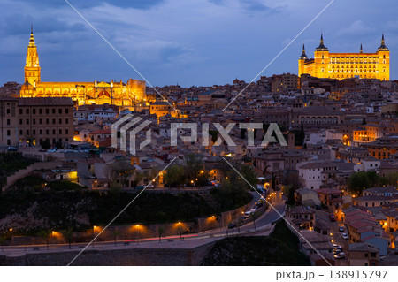 Evening landscape from a drone on the city of Toledo Evening landscape from a drone on the city of Toledo 138915797