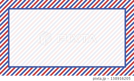 赤・青ストライプ背景・フレーム付き素材 赤・青ストライプ背景・フレーム付き素材 138916205
