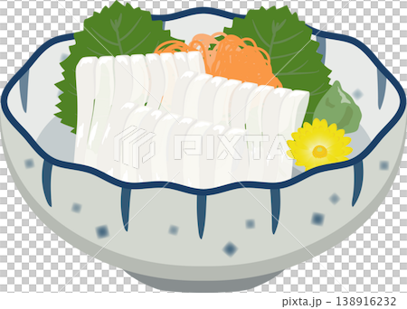 Japanese-style small dish: Squid sashimi Japanese-style small dish: Squid sashimi 138916232