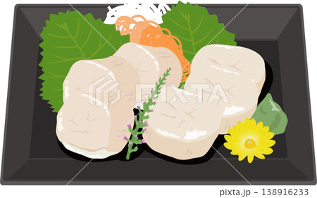 角皿の帆立のお造り 138916233