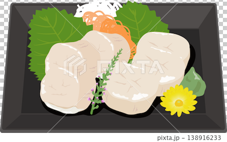 角皿の帆立のお造り 138916233