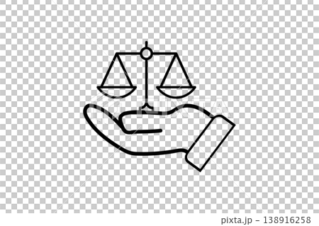Hand Holding Scales of Justice Icon Representing Law, Balance, Legal Support and Fairness Hand Holding Scales of Justice Icon Representing Law, Balance, Legal Support and Fairness 138916258