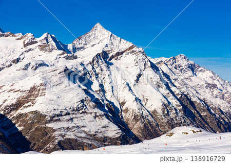 Snow mountain in Switzerland near Zermatt on day Snow mountain in Switzerland near Zermatt on day 138916729