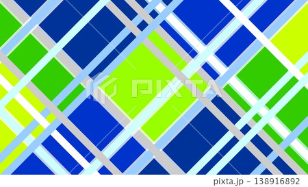幾何学模様　四角形　ブルー　ネイビー　グリーン 138916892
