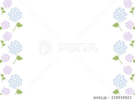 シンプルな紫陽花の花のフレーム 138916922