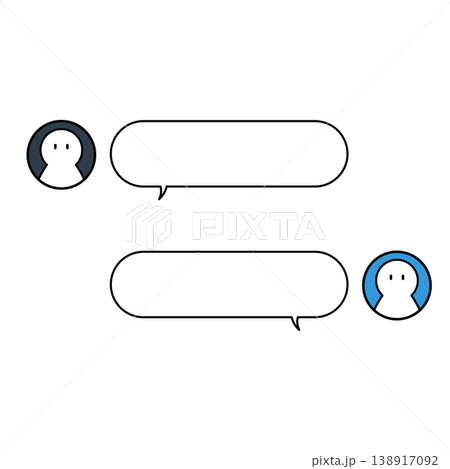 チャット画面に吹き出しとアイコンのイラスト チャット画面に吹き出しとアイコンのイラスト 138917092