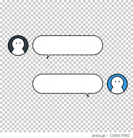 Chat screen frame material set: Speech bubble and icon illustrations Chat screen frame material set: Speech bubble and icon illustrations 138917092