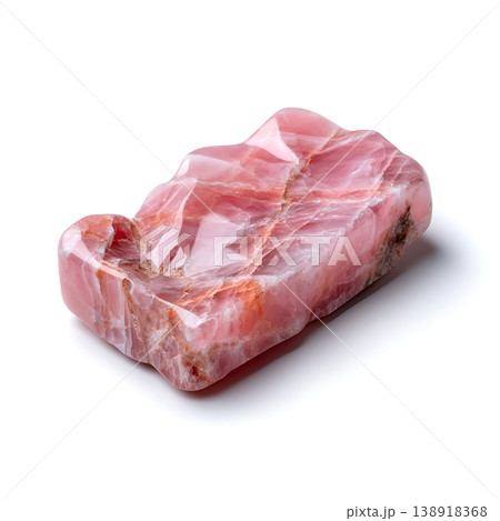 Raw pink crystal stone with smooth surface showcasing natural beauty and unique patterns Raw pink crystal stone with smooth surface showcasing natural beauty and unique patterns 138918368